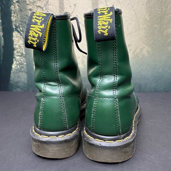Dr Martens 1460 Ankle Boots Pascal 8 eyelet Lace Up Green Leather US 8 UK 6 - Picture 5 of 11